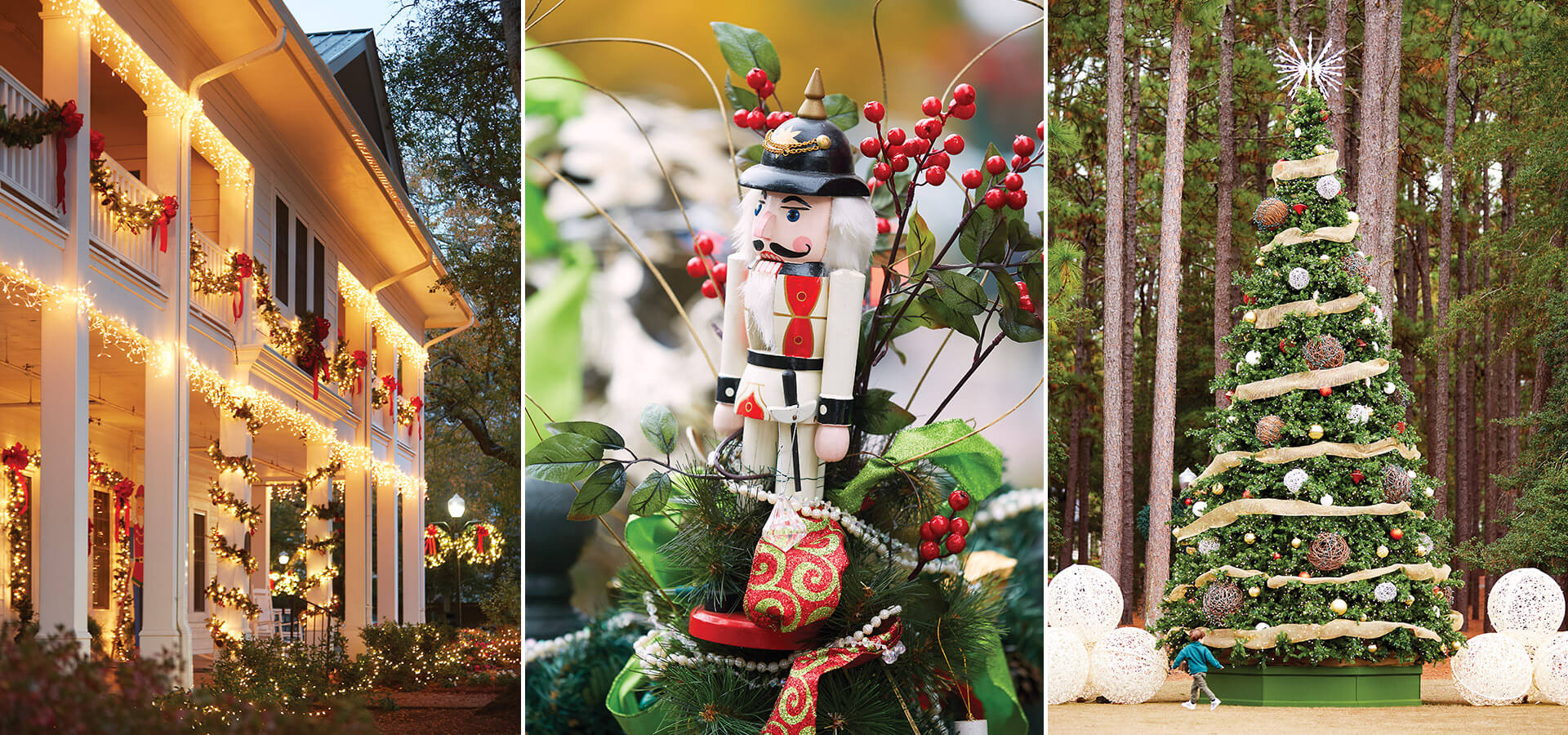 Historic homes in Pinehurst, Giant Christmas tree in Pinehurst