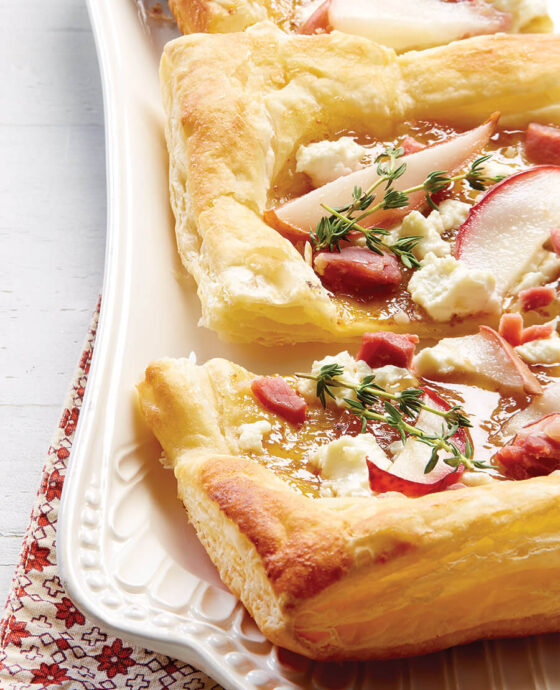 Country ham and pear tart