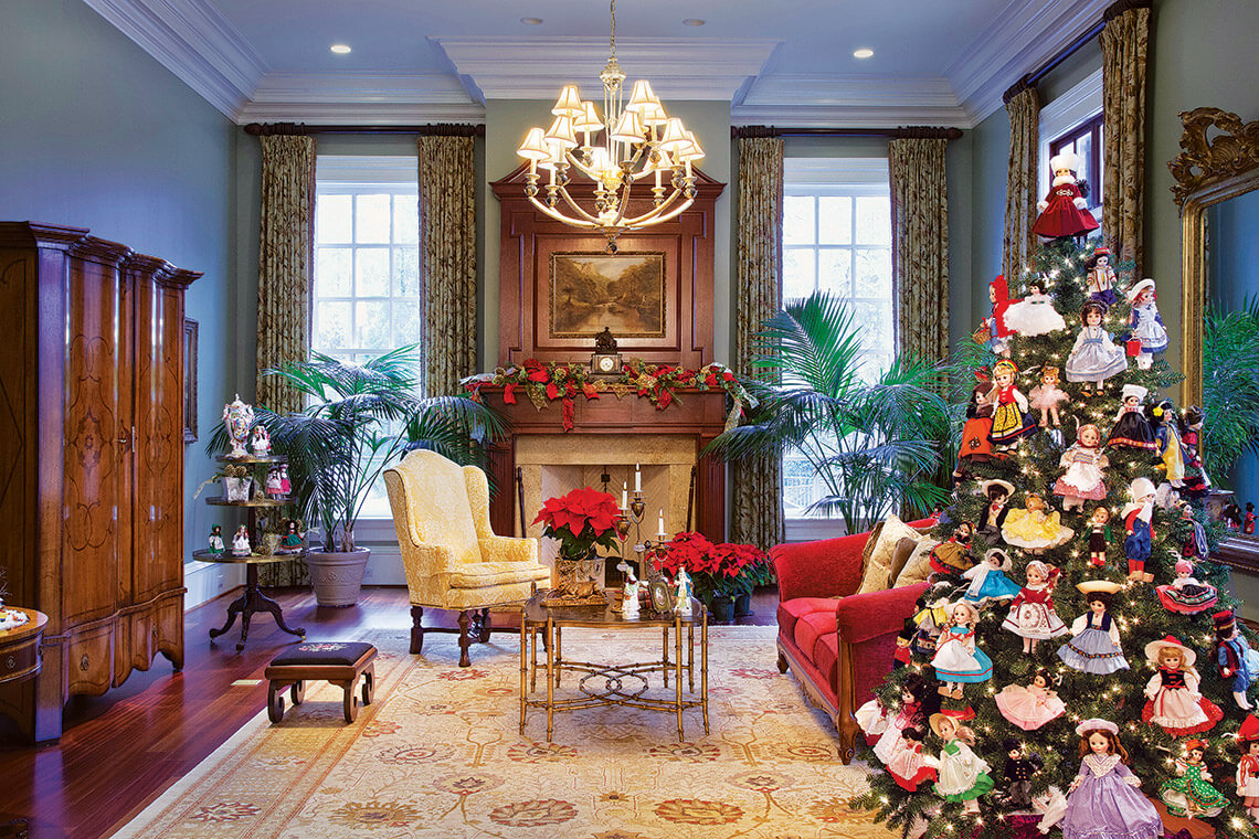Linbrook Hall decorated for Christmas