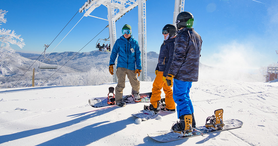 Snowboarders at Sugar Mountain