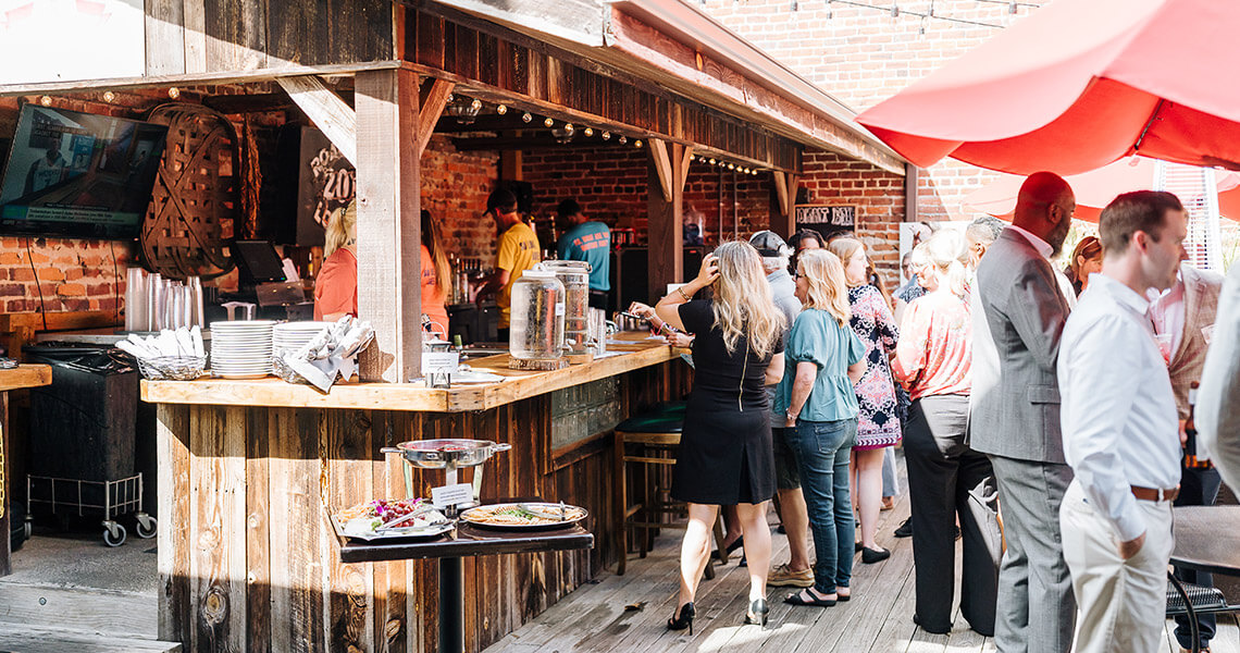 People at the patio at Golden Leaf Bistro