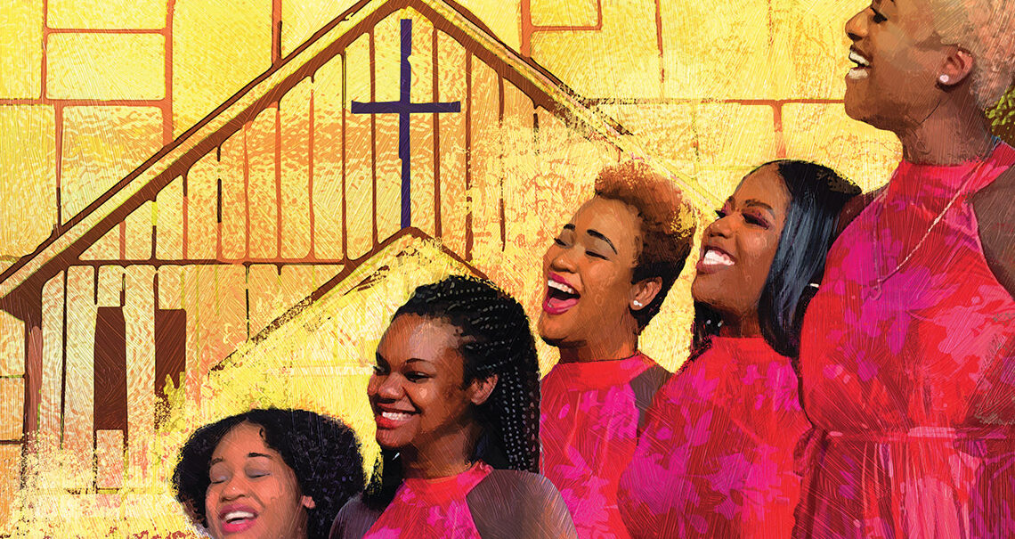 An illustration of the singers of Faith and Harmony