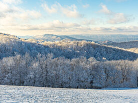 Blue Ridge Mountains covered in Snow
