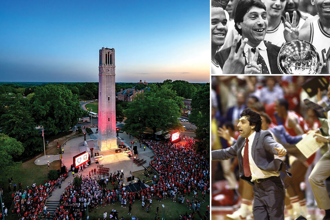 Duke Chapel and Coach Jim Valvano