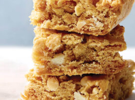 Three marshmallow blondies