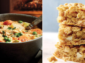 Fireside stew and cornflake marshmallow blondies