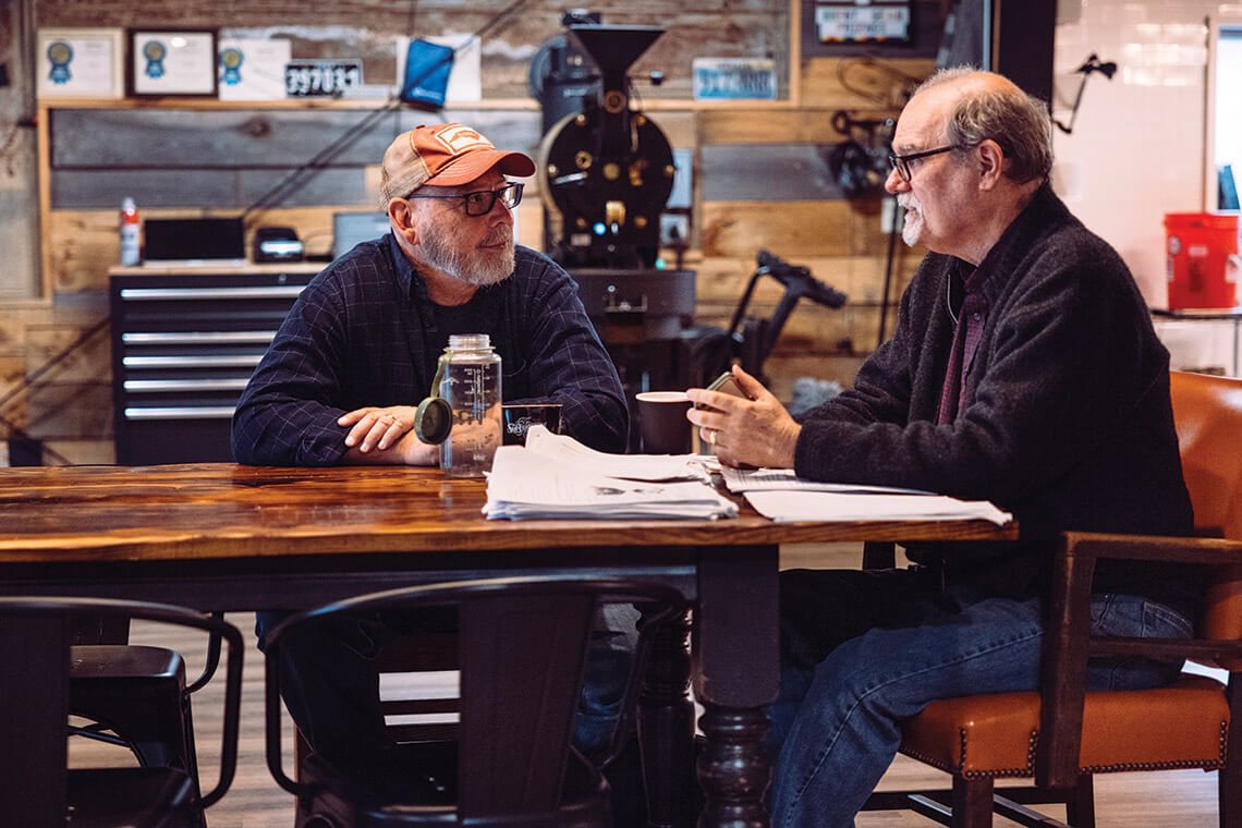 Steve Hageman and Don Cox at Bald Guy Brew