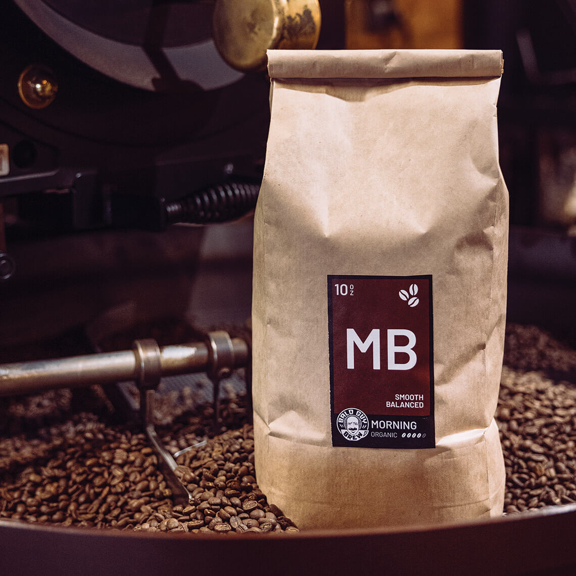 Bag of beans from Bald Guy Brew in Boone NC