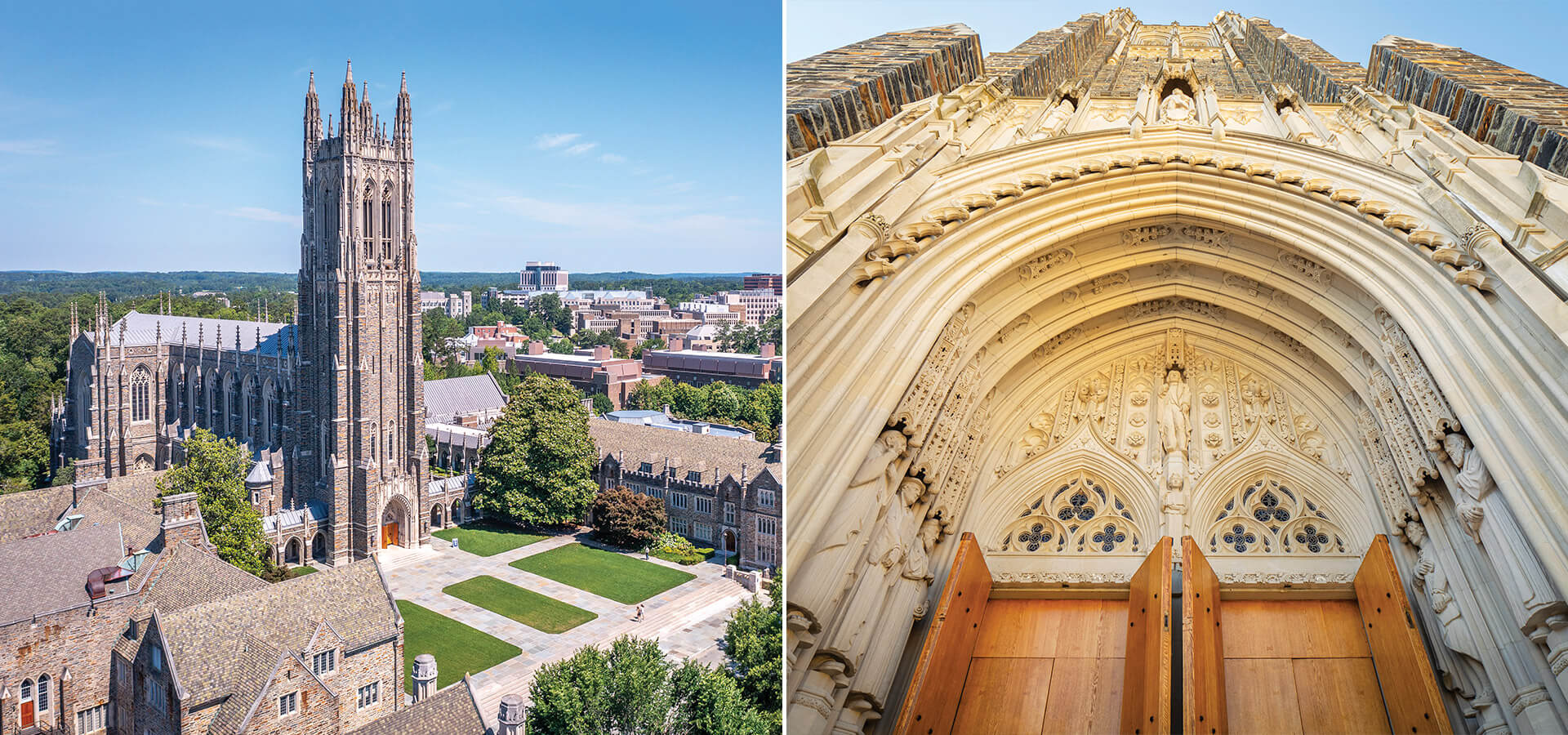 Exterior and interior of Duke Chapel