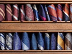 Drawer of ties at Kannon's Clothing