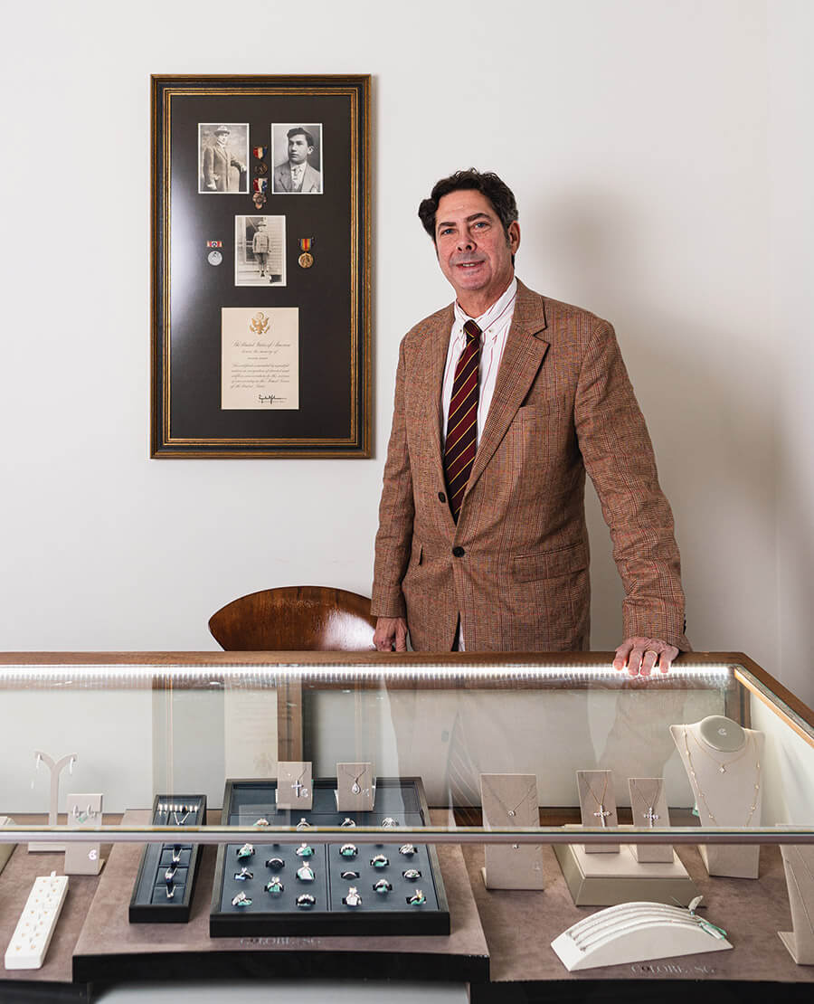 Michael Kingoff in the showroom at Kingoff's Jewelers