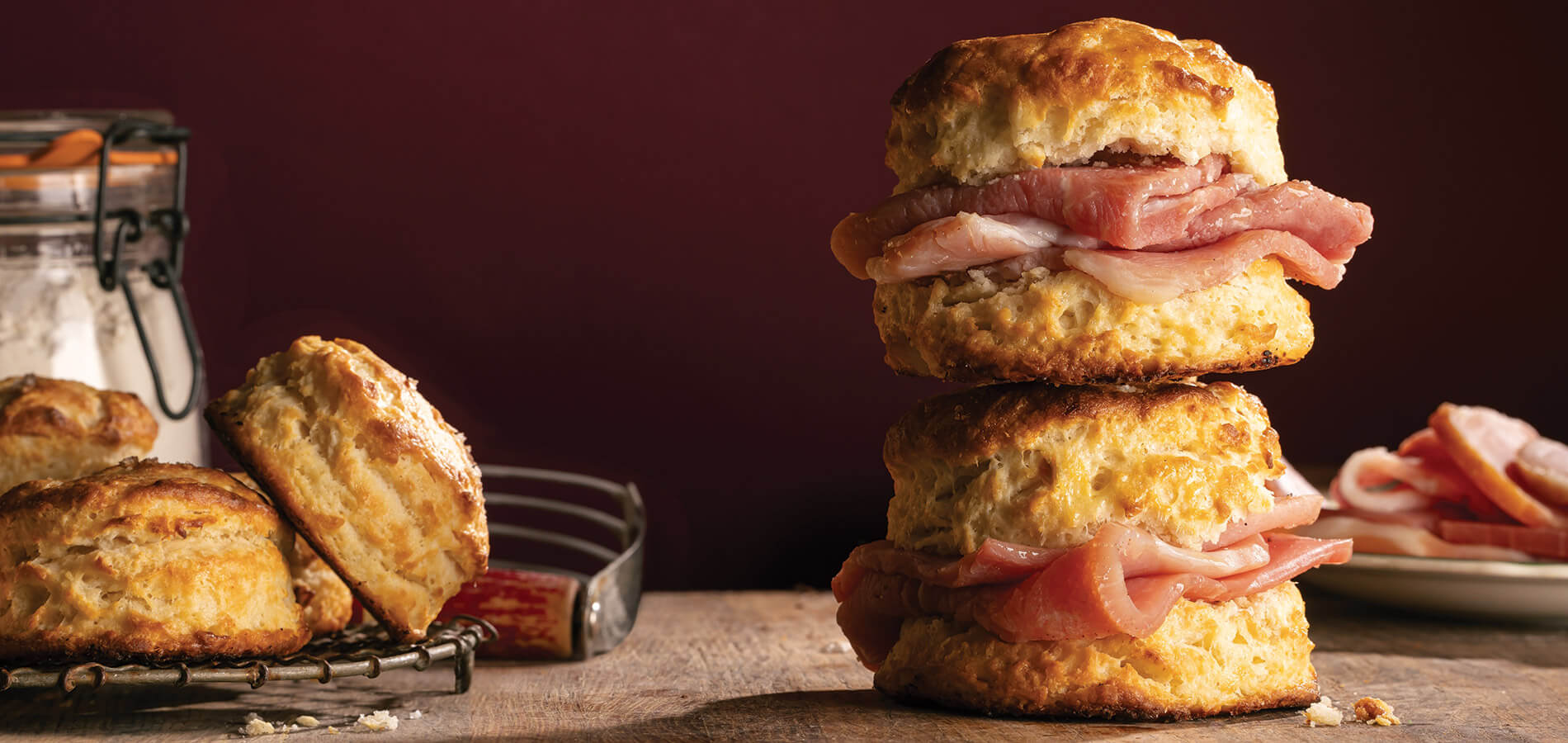 Biscuits and country ham