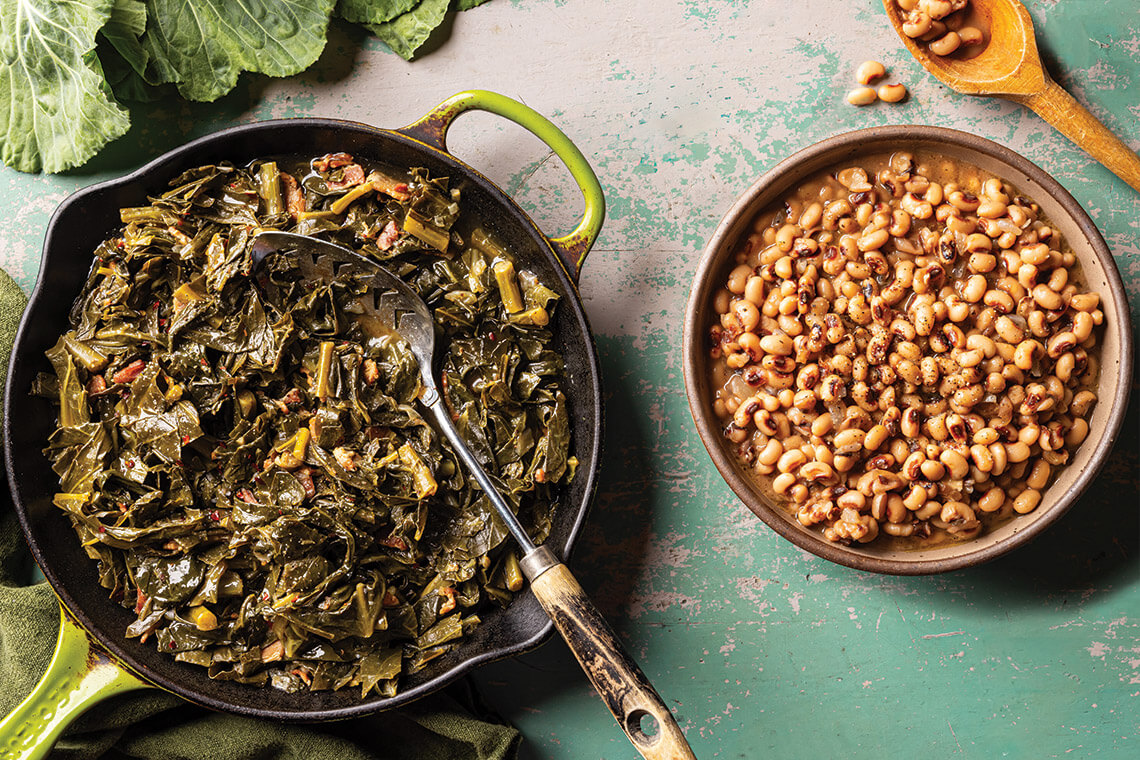 Collards and black-eyed peas