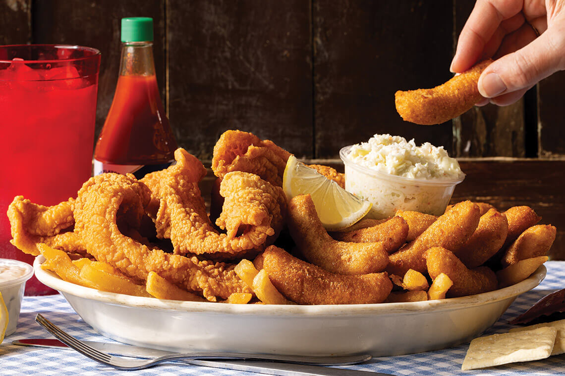 Fried fish and hush puppies