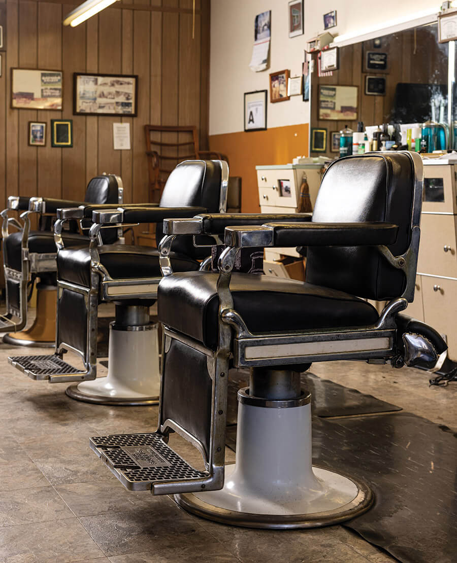 Barber chairs at Potts Barber Shop
