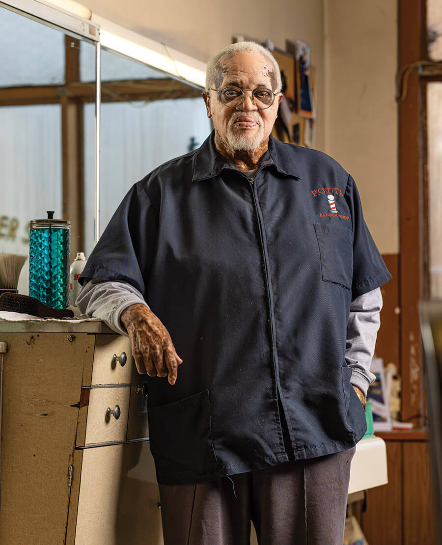 Mickey Potts at Potts Barber Shop