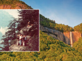 The Last of the Mohicans film crew at Hickory Nut Falls