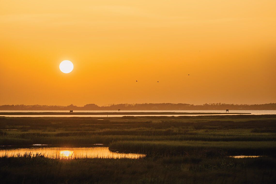 Sunrise over the South Core Banks