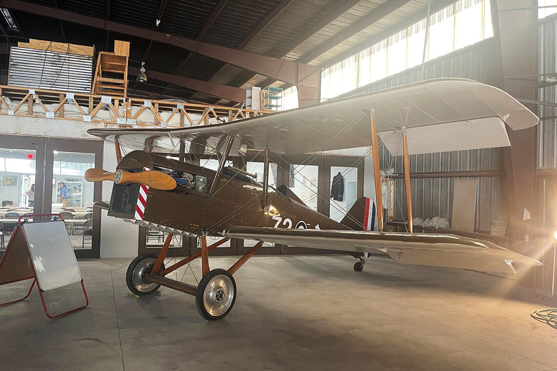 Retro plane inside the James Rogers McConnell Air Museum in Carthage, NC