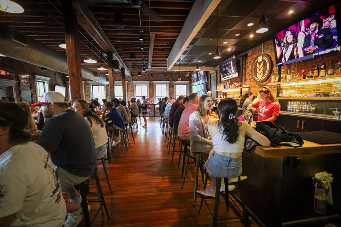 Interior of Natty Greene's Brewing Co. in Greensboro