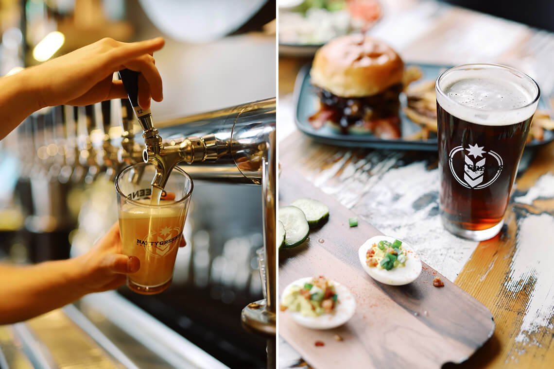 Beer on tap and bar bites at Natty Greene's Brewing Co. in Greensboro