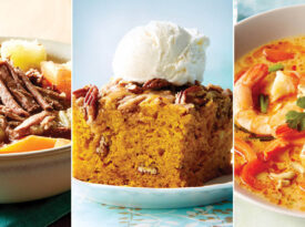 Sunday pot roast, hot honey crumb cake, and shrimp with red curry sauce