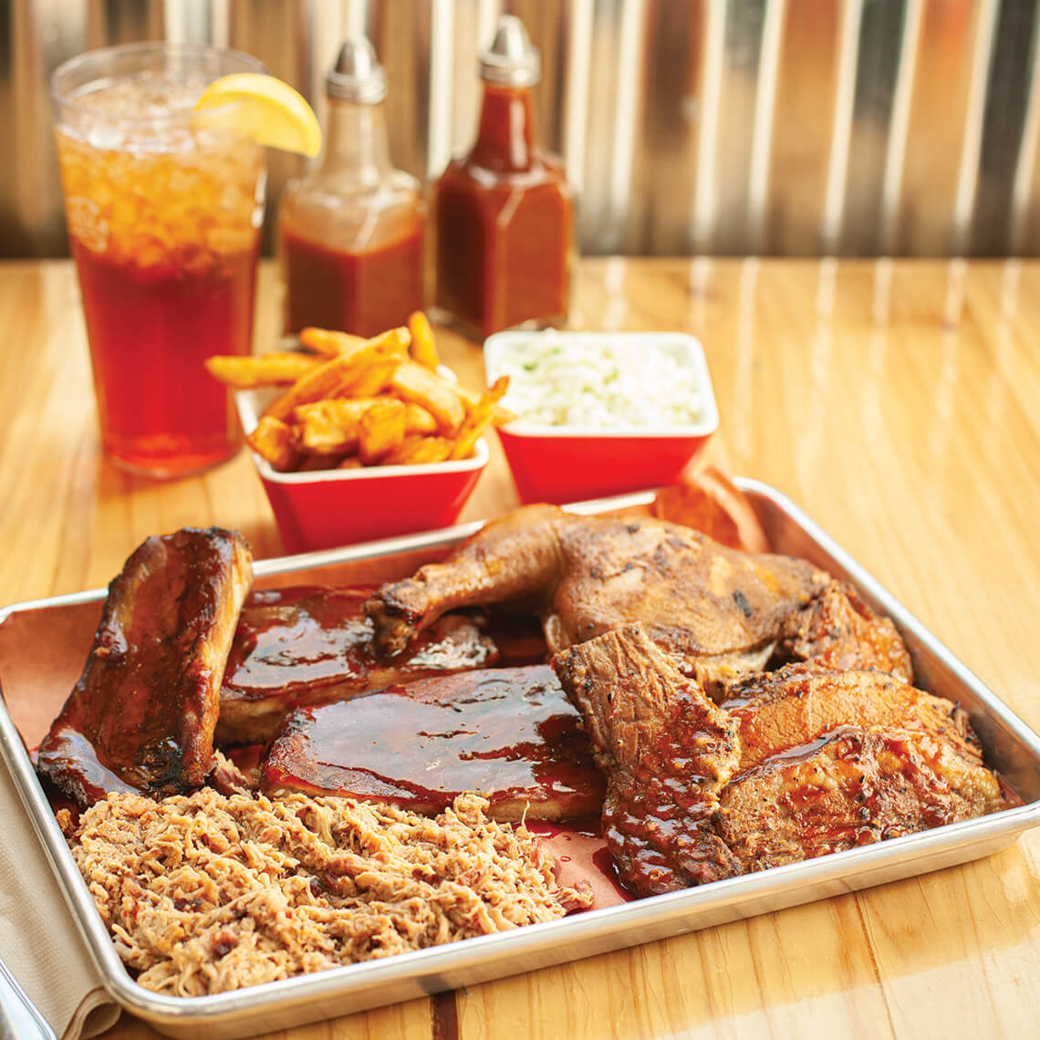 Ribs, smoked chicken, and barbecue at Brushy Mountain Smokehouse