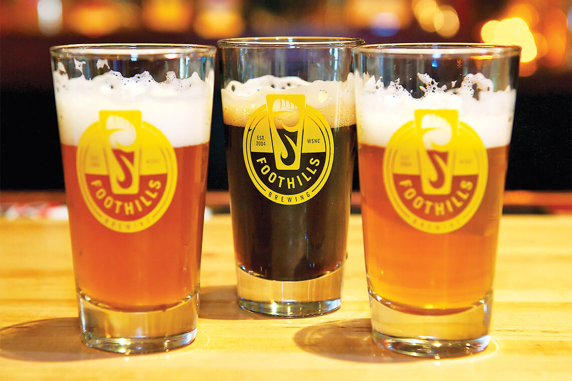 Beers at Foothills Brewpub