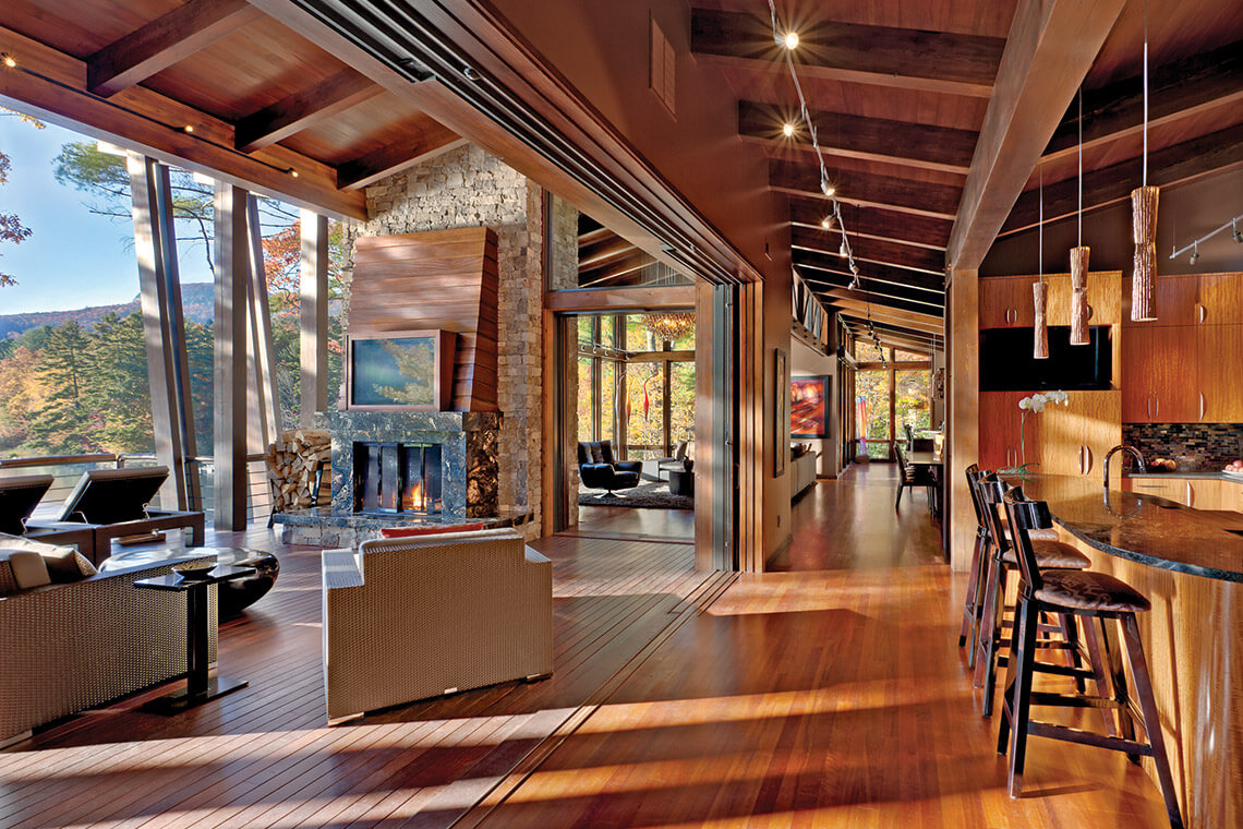 Interior of House on the Edge in Lake Toxaway
