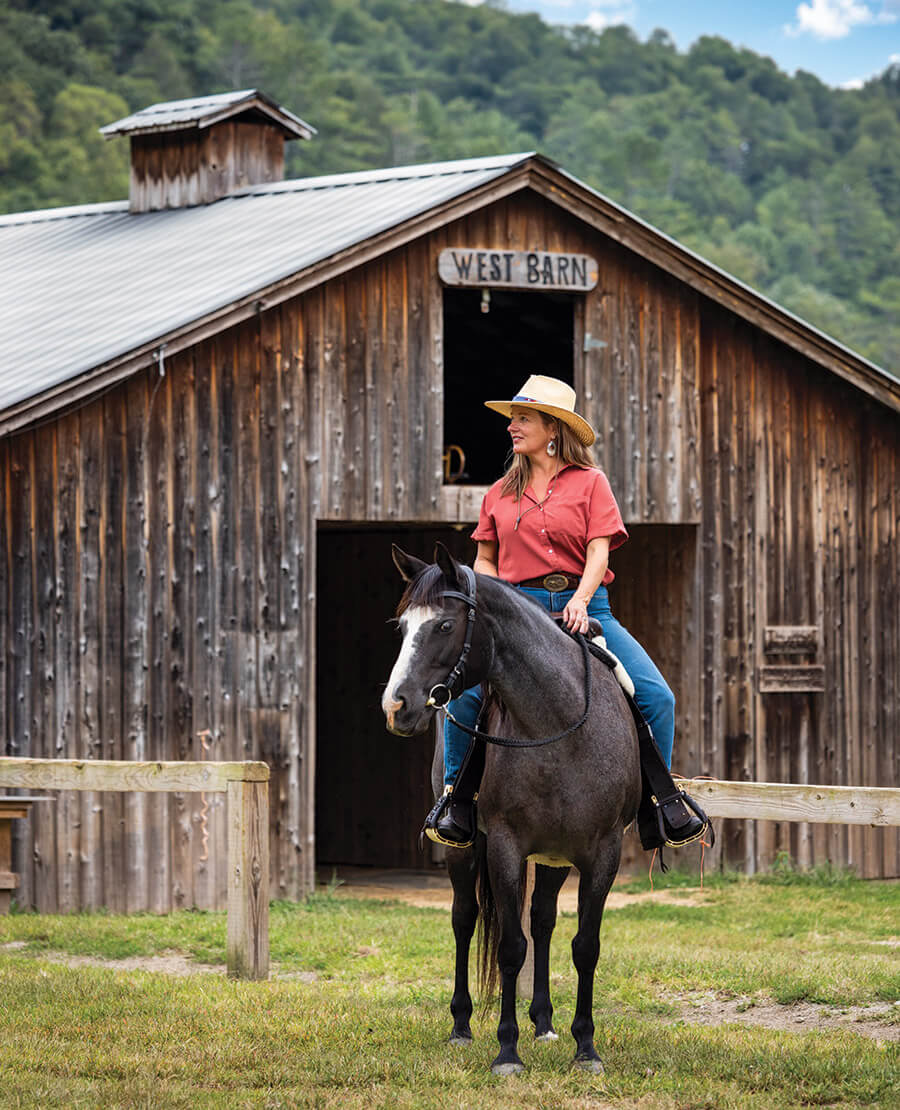 Abbie Hanchey on her horse at Leatherwood Mountains Resort