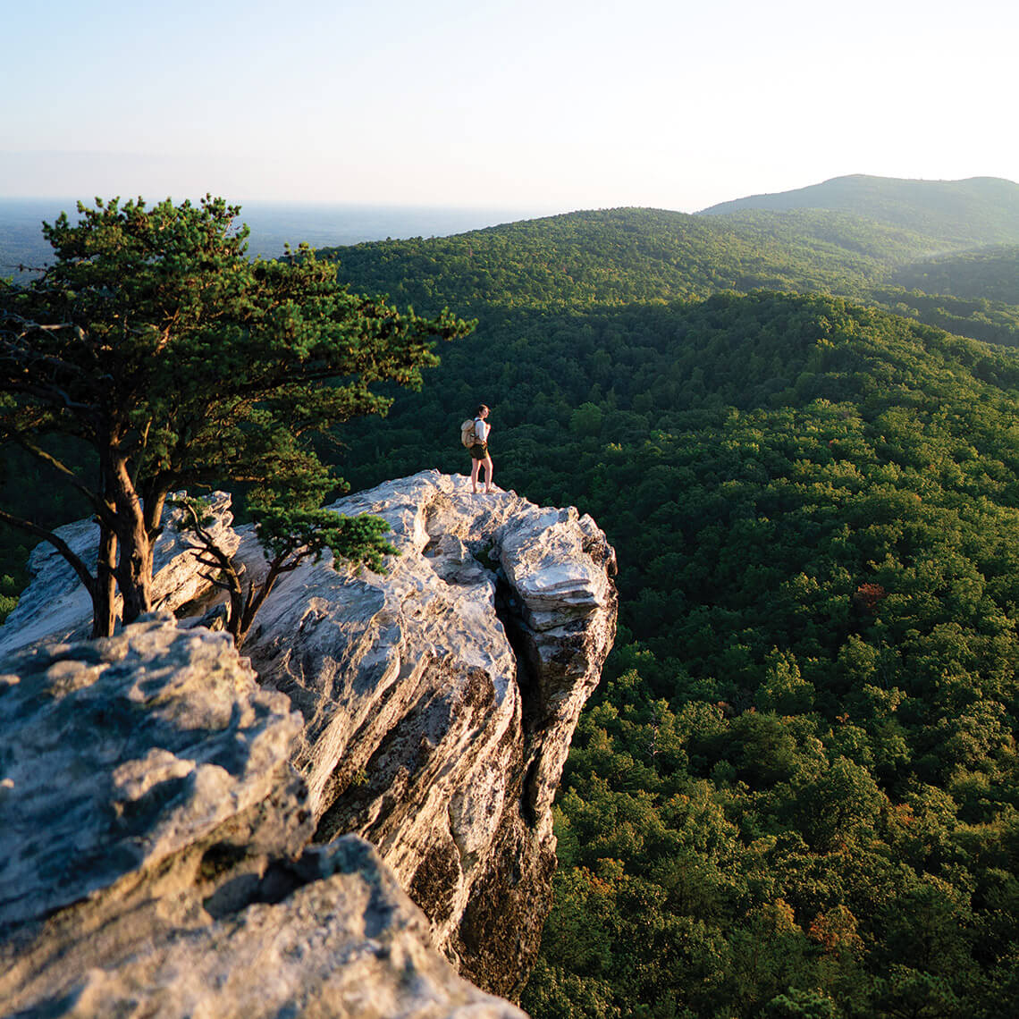 Hiker at Hanging Rock State Park