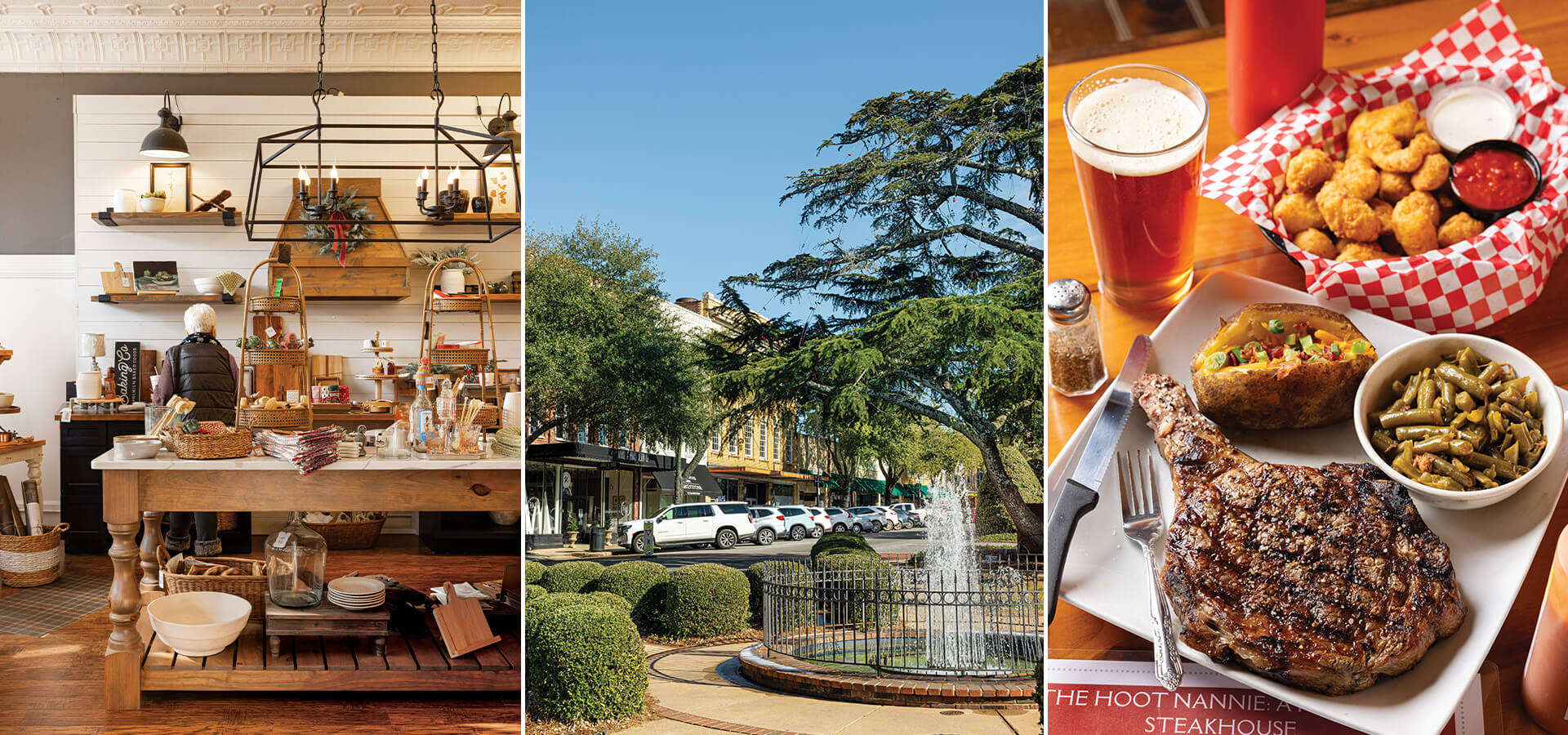 Harrill & Harrill Design Co, downtown square, and The Hoot Nannie in Forest City, NC