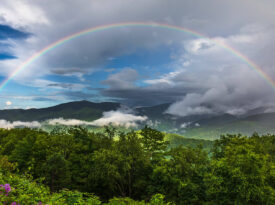 Rainbow over the mountains in North Carolina