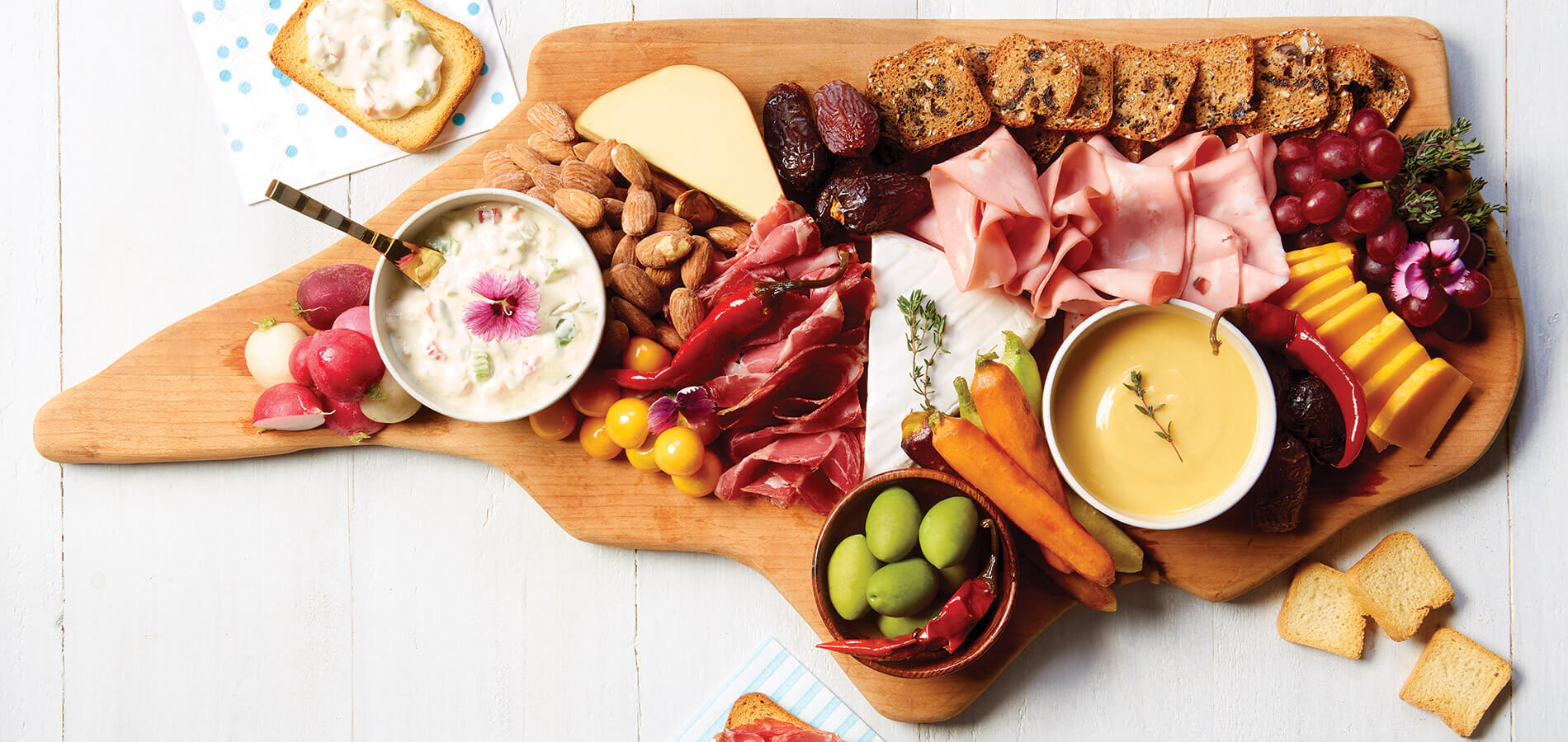 A charcuterie board