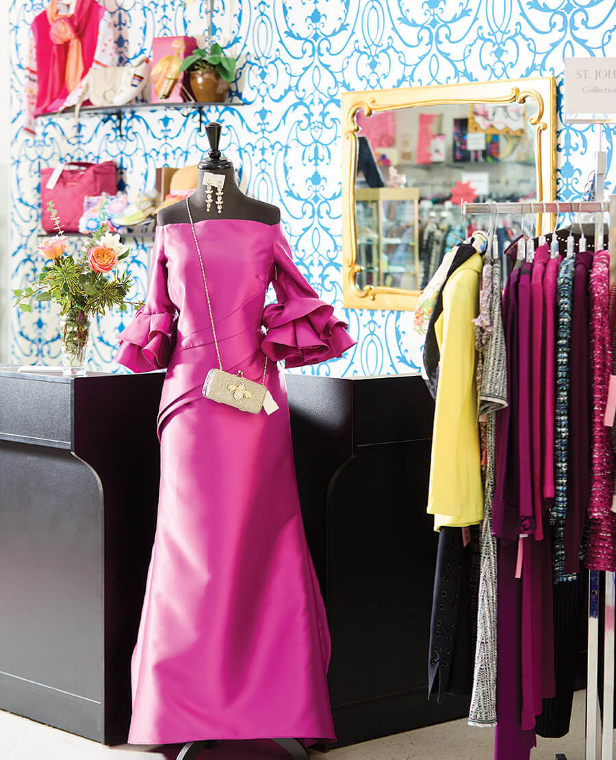 Formalwear on a mannequin at Coco's Corner in Greensboro