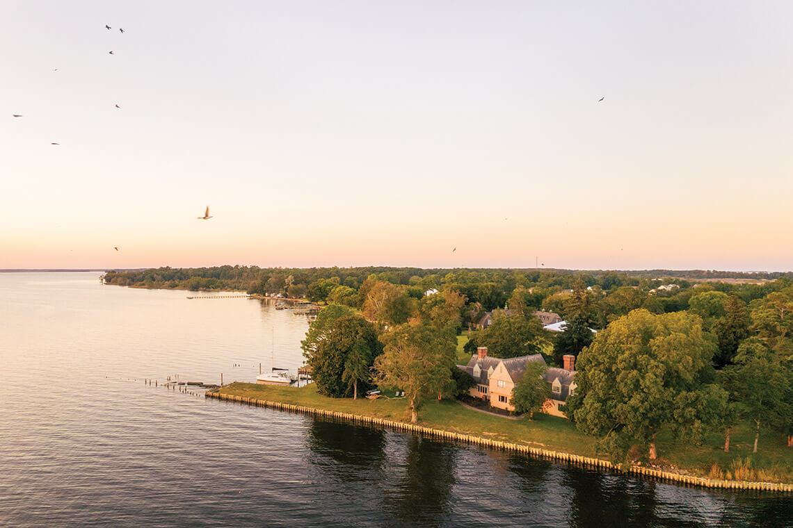 The Flyaway Lodge overlooks the Currituck Sound