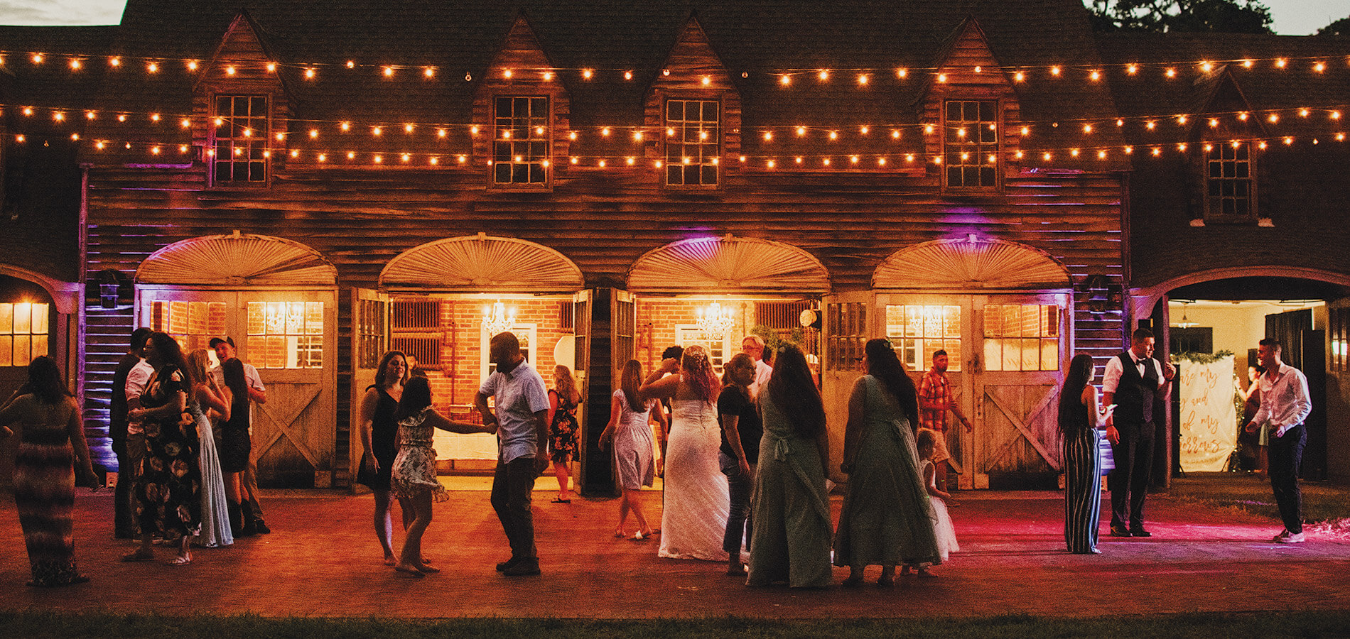 Wedding party dances at the Flyaway Lodge