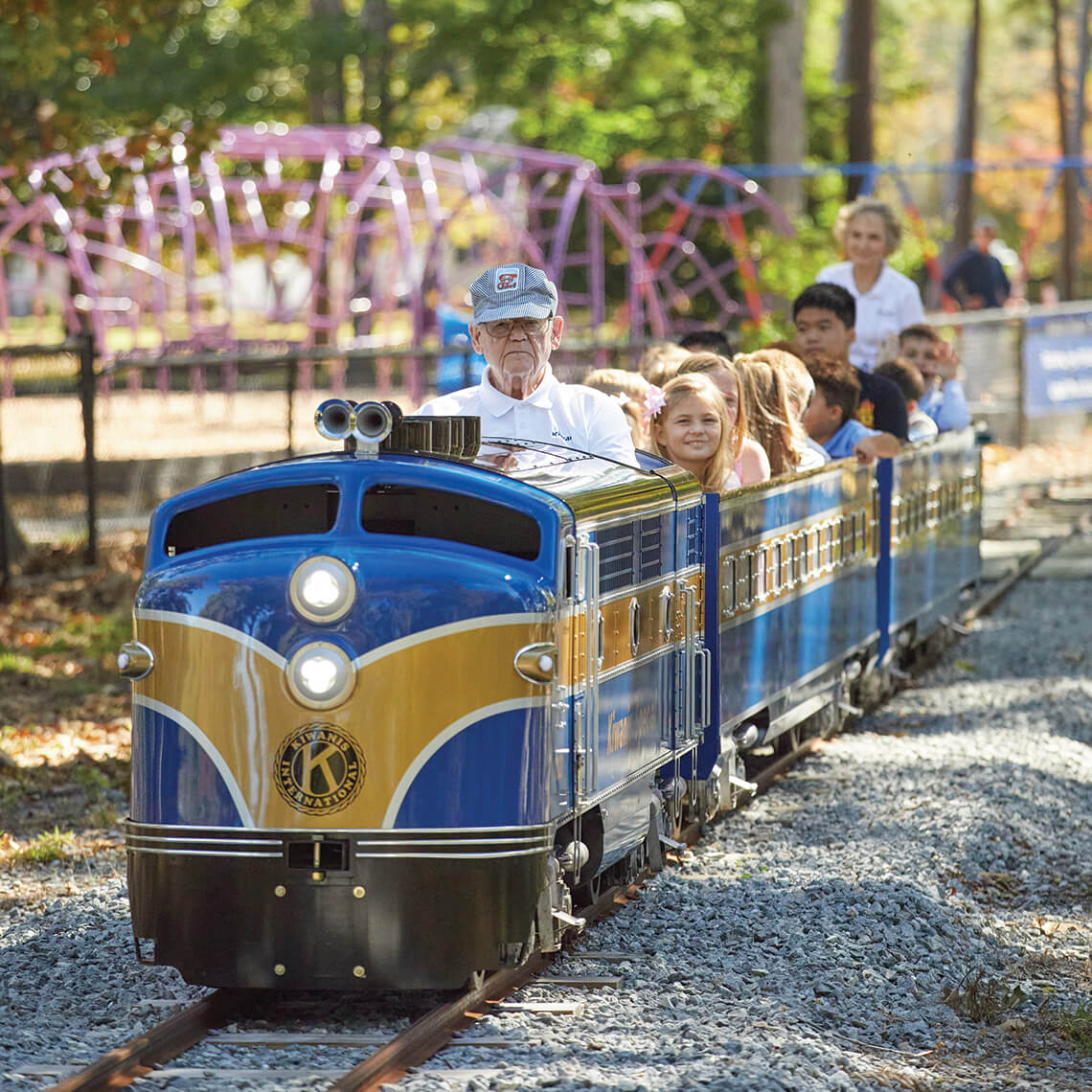 Children aboard the Kiwanis Special