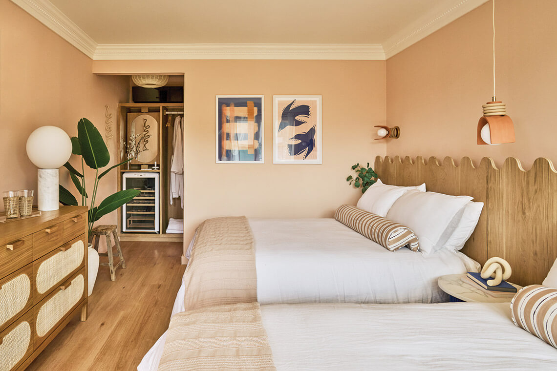 Guest room in The Beacon, the Sand-and-Sea Suite