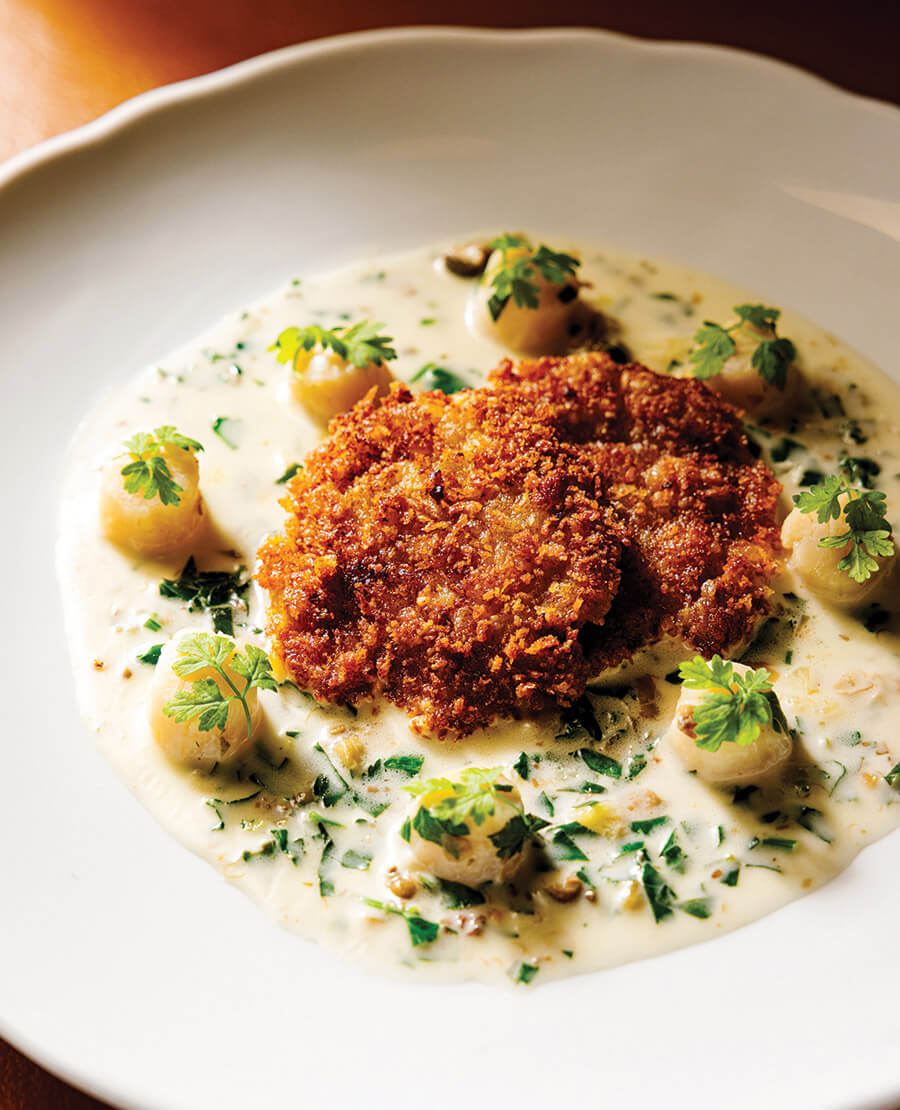 Scallop Milanese at Nanas in Durham