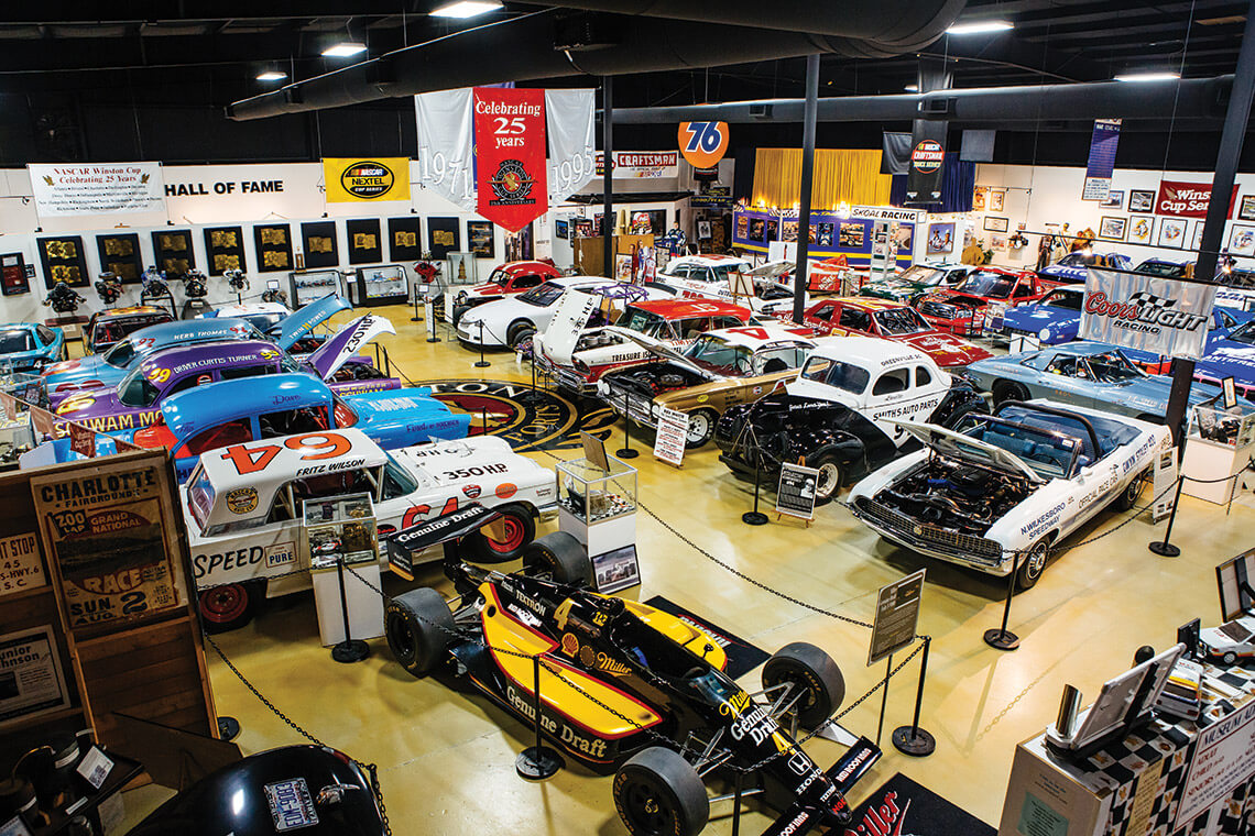 Stockcars inside the North Carolina Autosport Racing Hall of Fame