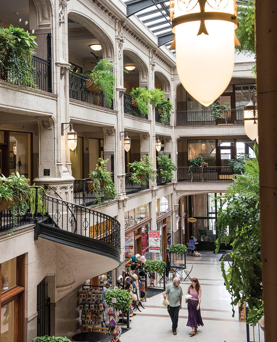 Inside the Grove Arcade in Asheville