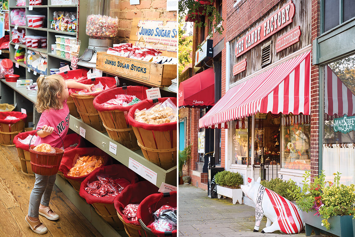 Child shopping for treats at Lexington's Candy Factory