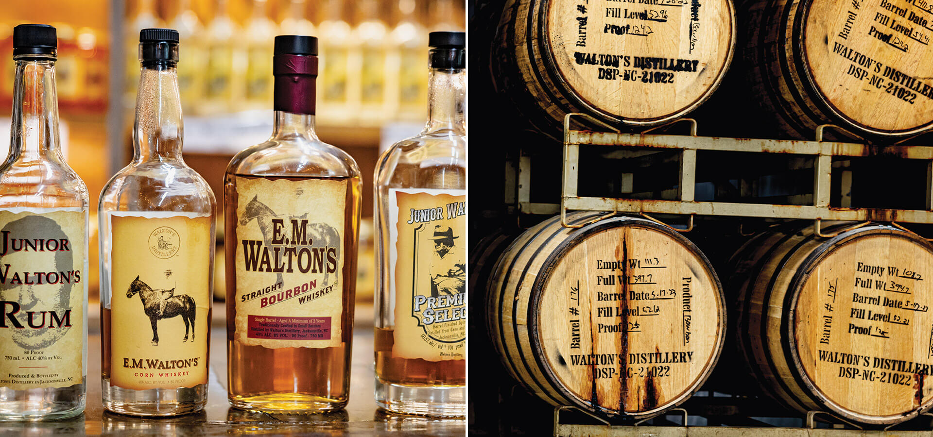 Various spirits in the bottle and barrel at Jacksonville NC