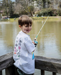 Little boy fishing at the Blowing Rock Trout Derby