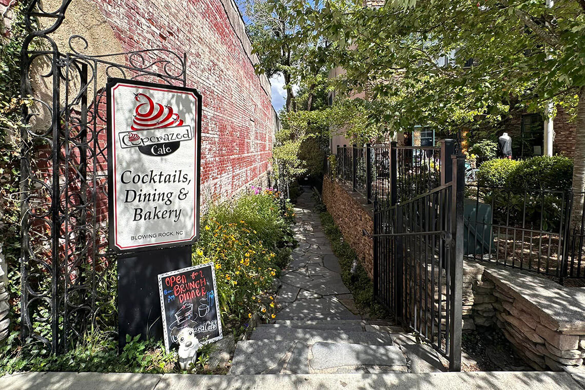 Entrance to Cupcrazed Cafe in Blowing Rock