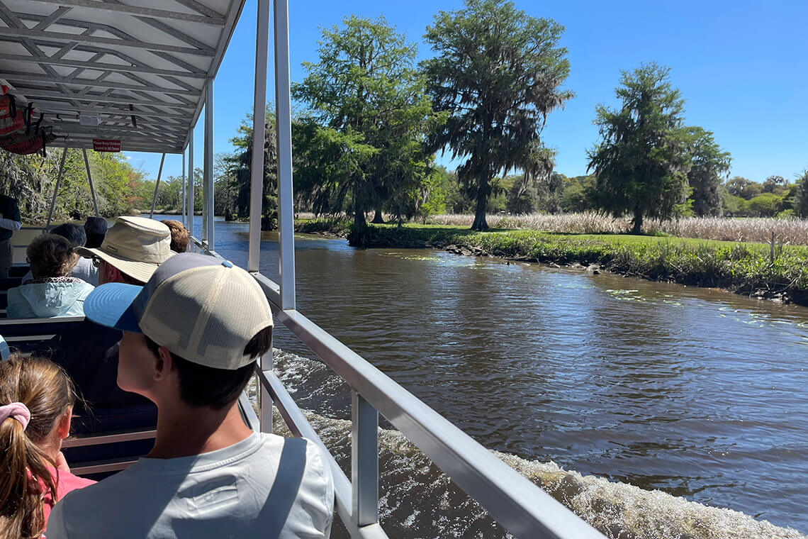 People on the Creek Excursion tour offered by Brookgreen Gardens