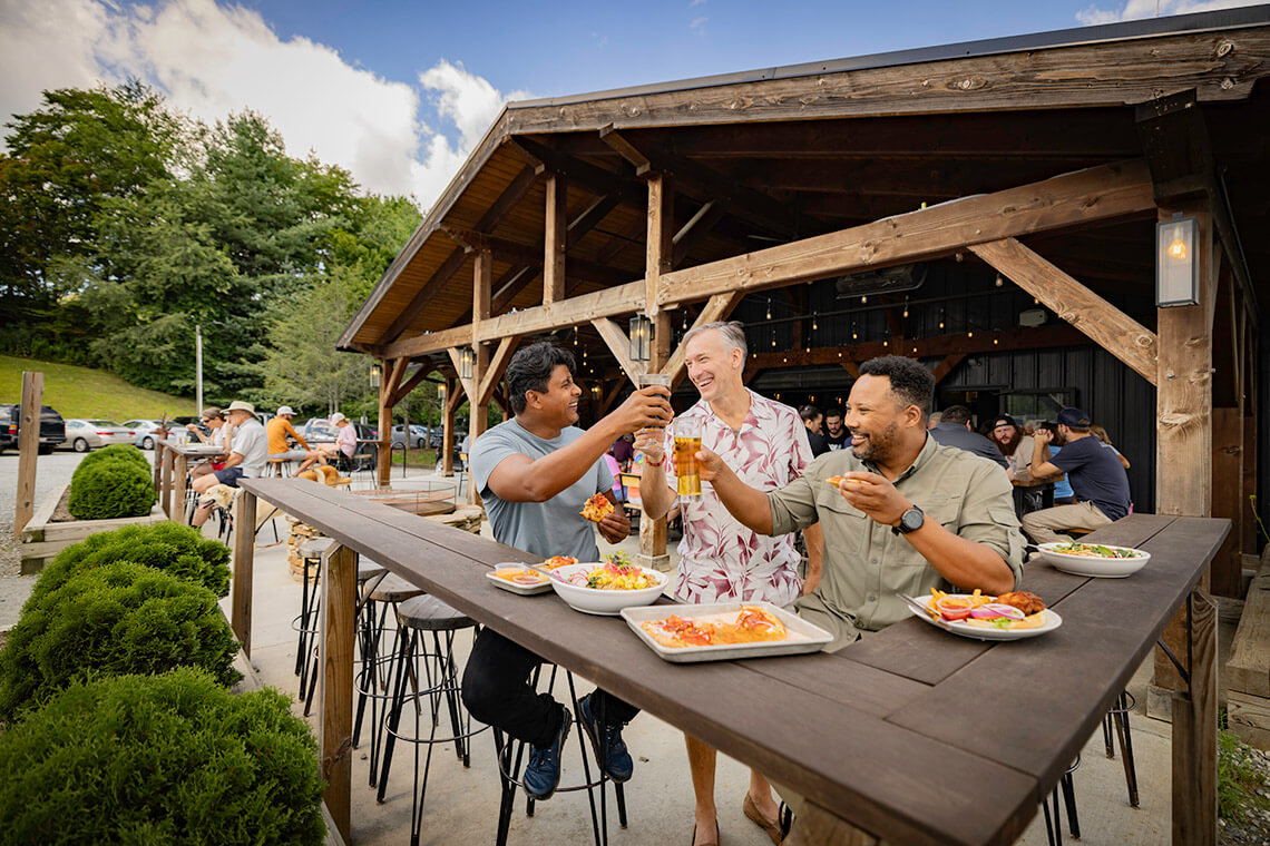 Men drinking beer at Booneshine Brewing Co. in Boone NC