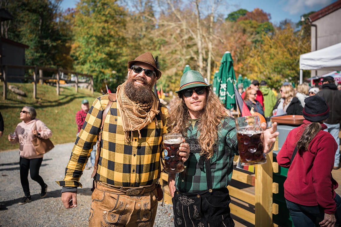 Merrymakers at the Sugar Mountain Oktoberfest in Boone, NC
