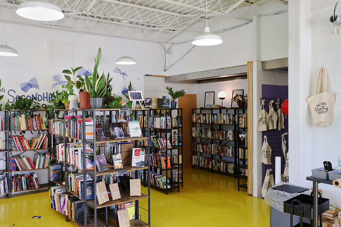 Interior of That's Novel Books in Charlotte, NC